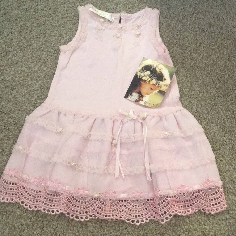 Pink Biscotti dress Sz 12mo NWT